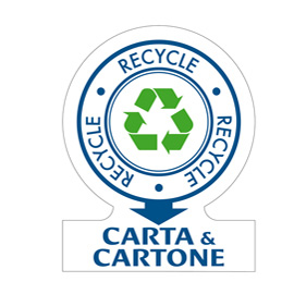 Etichette per raccolta differenziata carta - 141 x 110 mm - tico - kit 6 pezzi