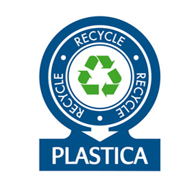 Etichette per raccolta differenziata plastica - 141 x 110 mm - tico - kit 6 pezzi