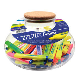Evidenziatore tratto video - colori assortiti - tratto - boccia 168 pezzi