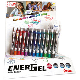 Expo 42 roller + 42 refill energel xm 0.7mm colori assortiti pentel