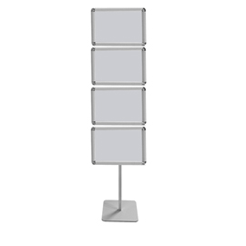Espositore porta avvisi con 4 cornici a scatto a4 orizzontale inuno info junior