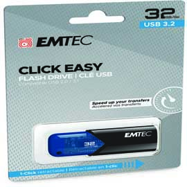 Emtec - memoria usb b110 usb 3.2 clickeasy - blu - ecmmd32gb113 - 32 gb