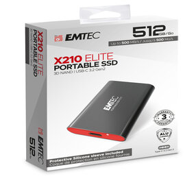 Emtec - x210 external - 512gb - cover protettiva in silicone - ecssd512gx210