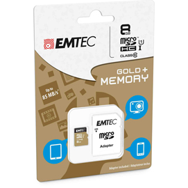 Emtec - micro sdhc class 10 gold + con adattatore - ecmsdm8ghc10gp - 8gb