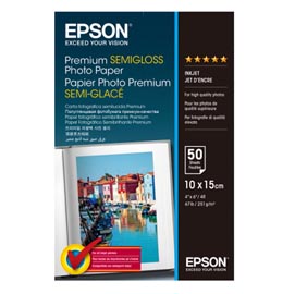 Epson - premium semi-gloss photo paper - 10x15cm - 50 fogli - c13s041765