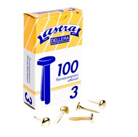 Fermacampioni ottonati n.3 - lunghezza 17 mm - astra - conf. 100 pezzi