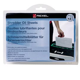 Fogli lubrificati per distruggidocumenti - rexel - scatola 12 fogli