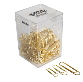 Fermagli colorati in scatola gran mix - 125 gr - colori e misure assortiti - molho leone