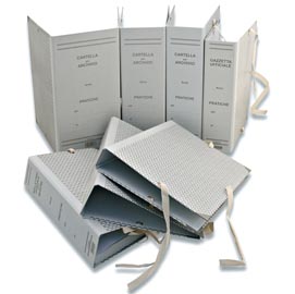 Faldone - legacci rivettati - 35x25 cm - dorso 5 cm - grigio - euro-cart