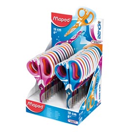 Forbici zenoa fit - 13 cm - lama in acciaio - colori assortiti - maped - conf. 24 pezzi