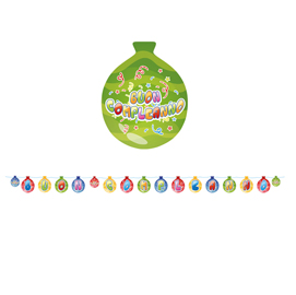 Festone in cartoncino cartoncino 25cmx6mt buon compleanno - balloons - big party