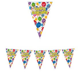 Festone bandiere tanti auguri - 6mt - big party