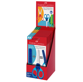 Forbici scuola - colori assortiti - faber castell - expo 10 blister