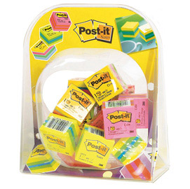 Foglietti post-it® - colori assortiti- post-it - expo da banco con 25+5 cubi di foglietti