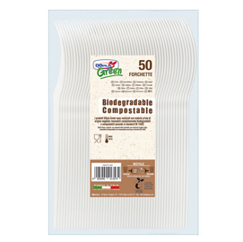 Forchette in estabio - avorio - dopla green - conf. 50 pezzi