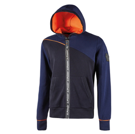 Felpa jupiter - con cappuccio - taglia xxl - blu/arancione - u-power