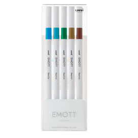 Fineliner emott - tratto 0.4 mm - colori assortiti island - uni mitsubishi - conf. 5 pezzi