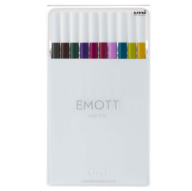 Fineliner emott - tratto 0.4 mm - colori assortiti calmtone dark - uni mitsubishi - conf. 10 pezzi