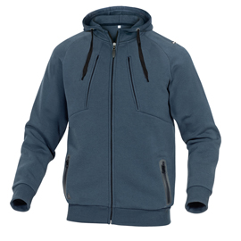 Felpa sportiva anzio - pile/poliestere/cotone - taglia s - blu marino - deltaplus