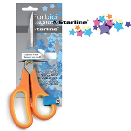 Forbici - 17,8 cm - lama in acciaio - impugnatura morbida - arancione - starline