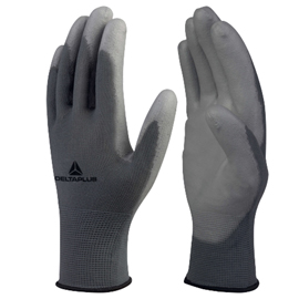 Guanti da lavoro ve702gr - poliuretano - taglia 10 - grigio - deltaplus