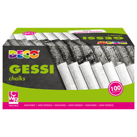 Gessetti tondi - ø 10 x 81 mm - bianco - deco - scatola 100 gessetti tondi