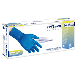 Guanti in nitrile n62 plus - senza polvere - taglia s - blu - reflexx - conf. 50 pezzi