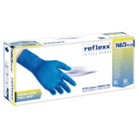 Guanti in nitrile n62 plus - senza polvere - taglia xl - blu - reflexx - conf. 50 pezzi