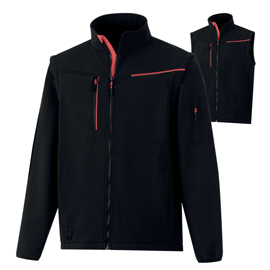 Giacca softshell 2 in 1 soccia - taglia xxl - nero/rosso - deltaplus