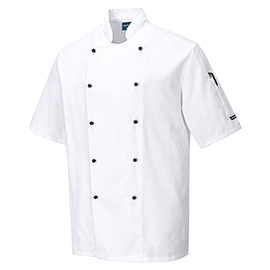 Giacca cuoco kent - maniche corte - taglia l - bianco - portwest