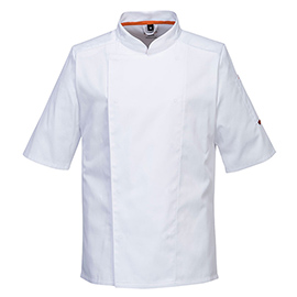Giacca cuoco meshair pro - maniche corte - taglia l - bianco - portwest