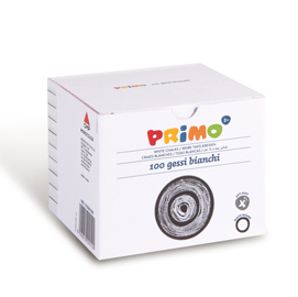 Gessetti tondi - ø 9x80 mm - bianco - primo - scatola 100 gessetti tondi