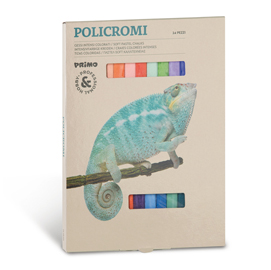 Gessetti quadrati policromi - quadrati - 13x13x80mm - primo - astuccio 24 gessi