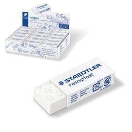 Gomma rasoplast mini - 43x19x9mm - bianca per matita - staedtler -  conf. 45 pezzi
