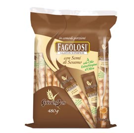 Grissini fagolosi - gusto classico con sesamo - grissinbon - multipack 480 gr (40 pezzi x12gr)