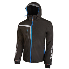 Giacca da lavoro softshell quick - nero/blu - taglia m - u-power