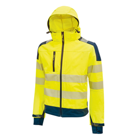 Giacca alta visibilità softshell miky - taglia l - giallo fluo - u-power
