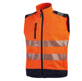 Gillete alta visibiltà softshell dany - arancio fluo - taglia l - u-power