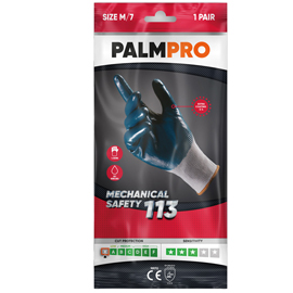 Guanti mechanical safety palmpro 113 - per ambienti oleosi - taglia xxl - grigio/blu - icoguanti