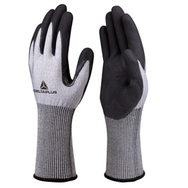 Guanti da lavoro venicut01 - schiuma di nitrile - taglia 08 - grigio/nero - deltaplus