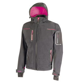 Giacca softshell donna space lady - taglia xl - grigio/fucsia - u-power