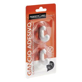 Gancio adesivo - mod.g - perfetto - conf. 2 pezzi