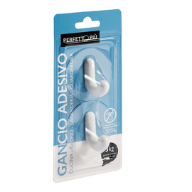 Gancio adesivo - mod.j - perfetto - conf. 2 pezzi