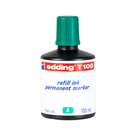 Inchiostro permanente per marcatori t100 - 100 ml - verde - edding