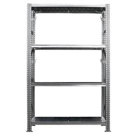 Kit scaffale industriale - 4 ripiani - 120 x 50 x 200 cm - acciaio - tecnotelai