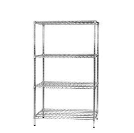 Kit scaffale archimede - 4 ripiani - acciaio cromato - 60x90x160 cm - serena group