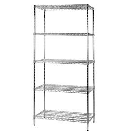 Kit scaffale archimede - 5 ripiani - acciaio cromato - 60x90x200 cm - serena group