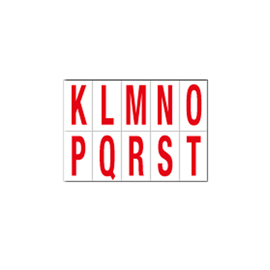 Lettera adesiva da k a t - pvc - 70 x 124 mm - 10 et/fg - 1 foglio - rosso/bianco