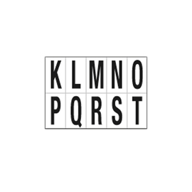 Lettera adesiva da k a t - pvc - 70 x 124 mm - 10 et/fg - 1 foglio - nero/bianco