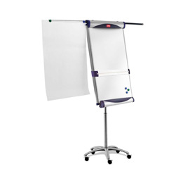 Lavagna portablocco classic con ruote - 100x70 cm - bracci estensibili - bianco - nobo